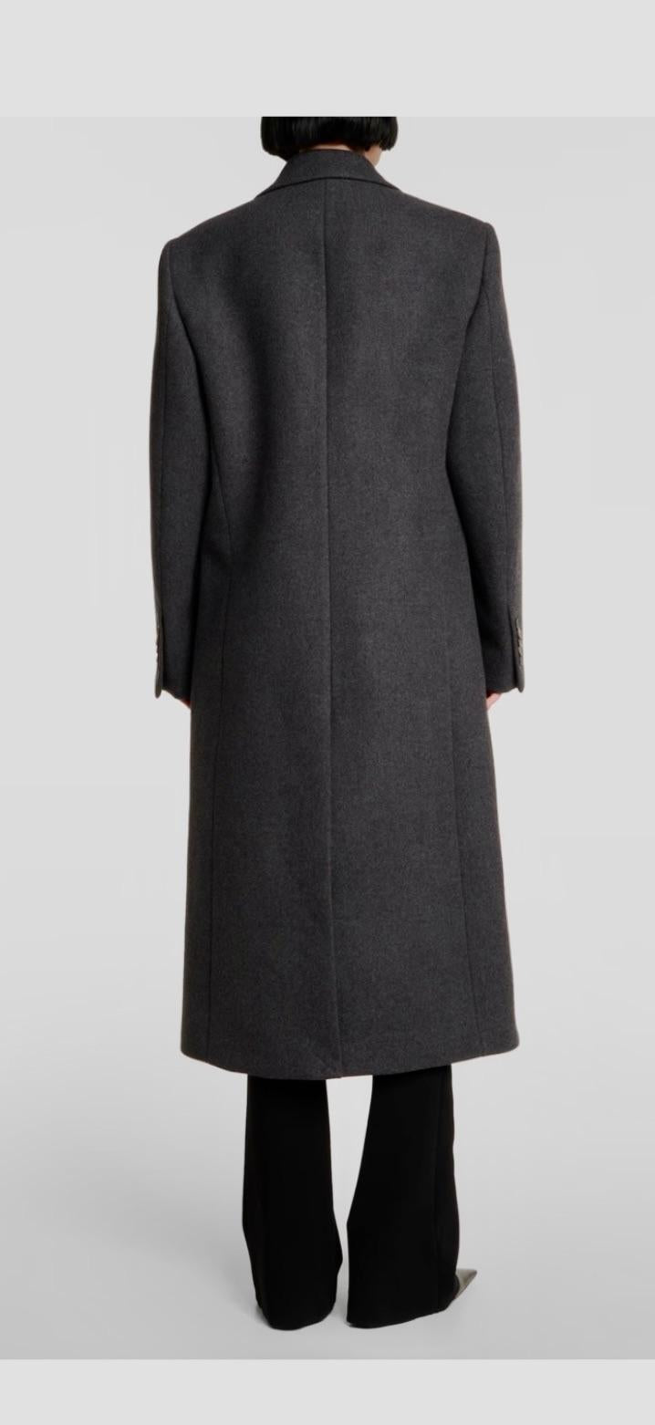 Wardrobe NYC Single Breasted Charcola Grey Coat