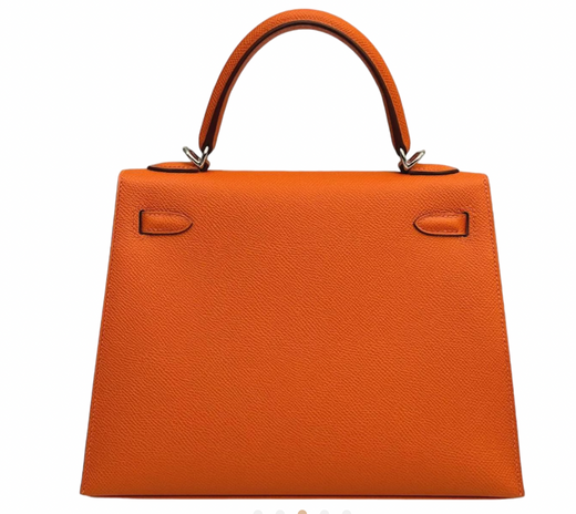Orange Kelly 25 cm in Epsom Sellier  with Palladium Hardware