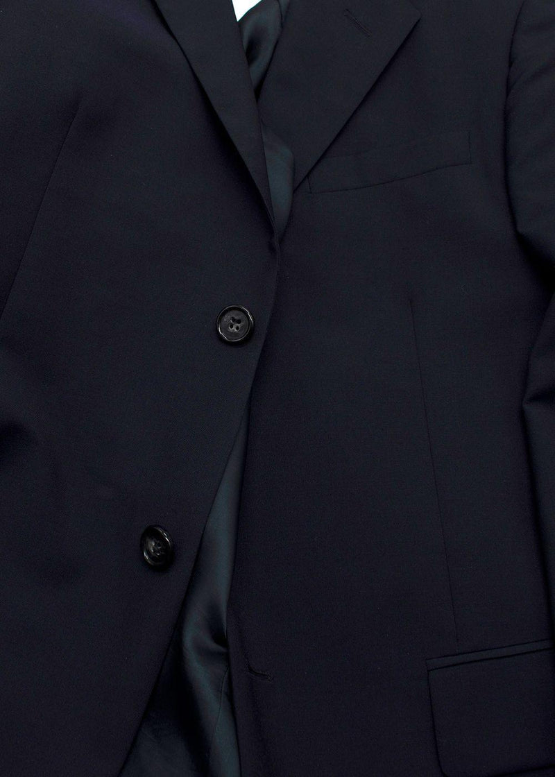 Prada Navy Single Breasted Wool and Mohair Blend Blazer