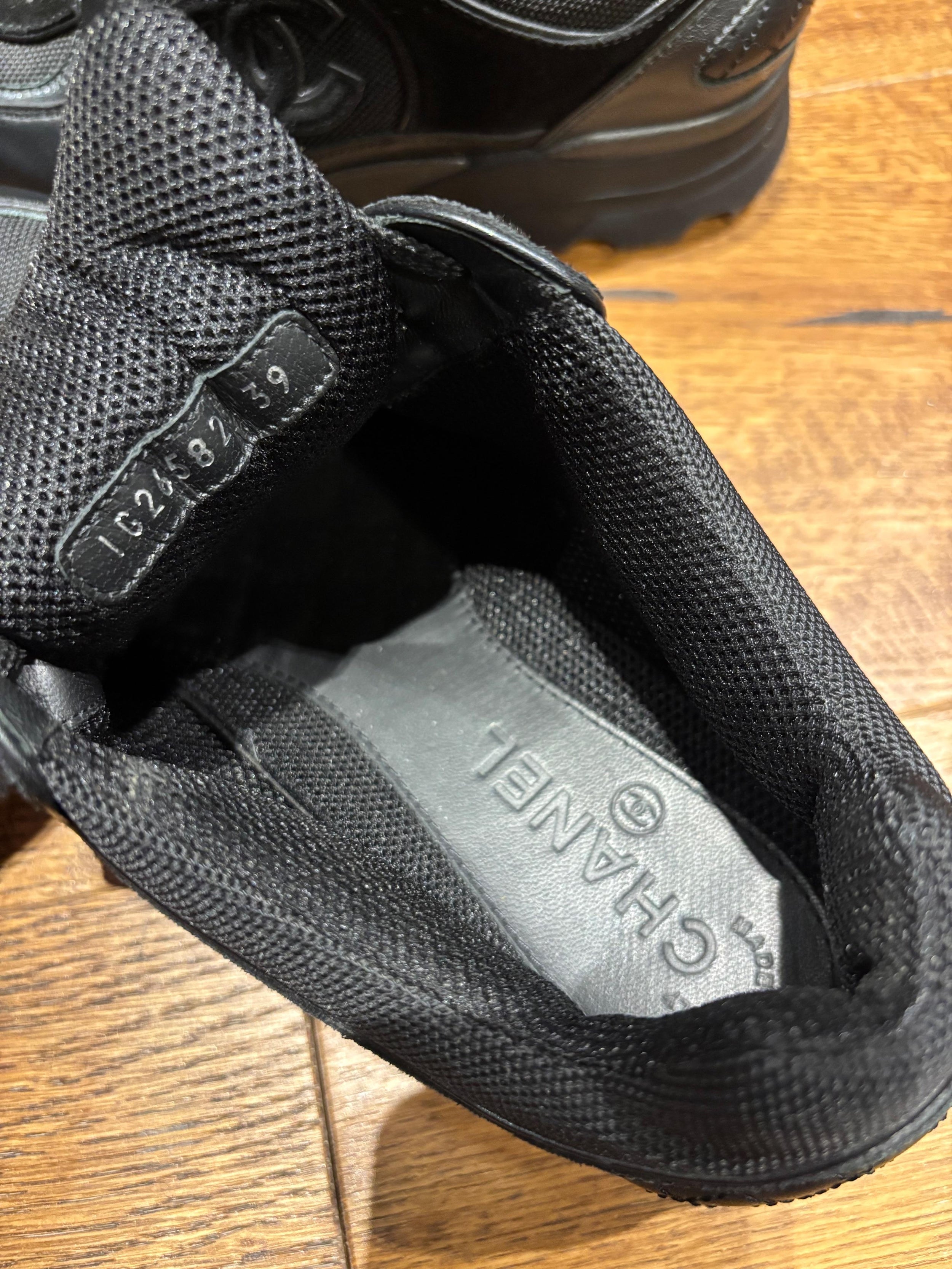 Chanel Black CC Trainers