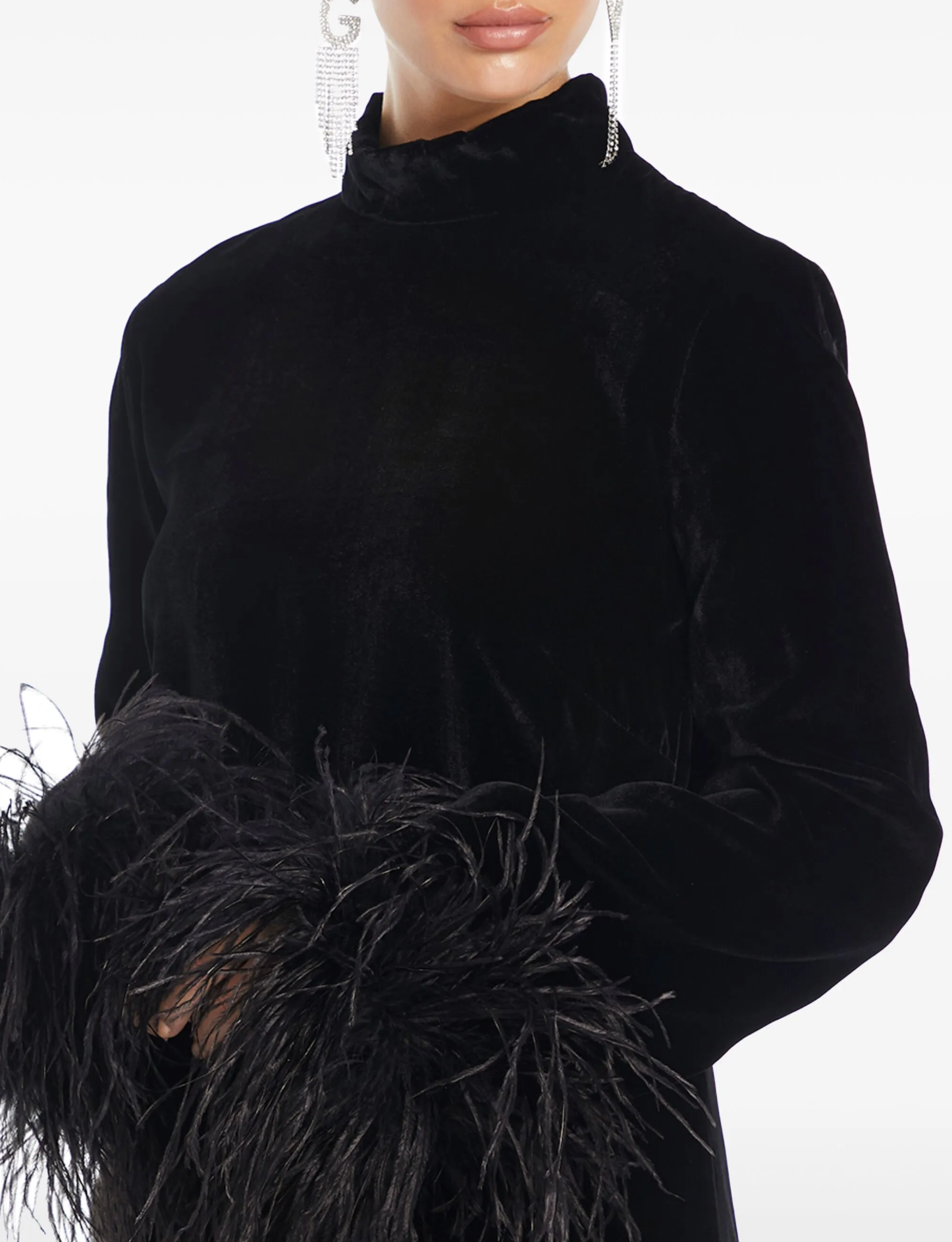 Taller Marmo Gina Feather-Trim Minidress