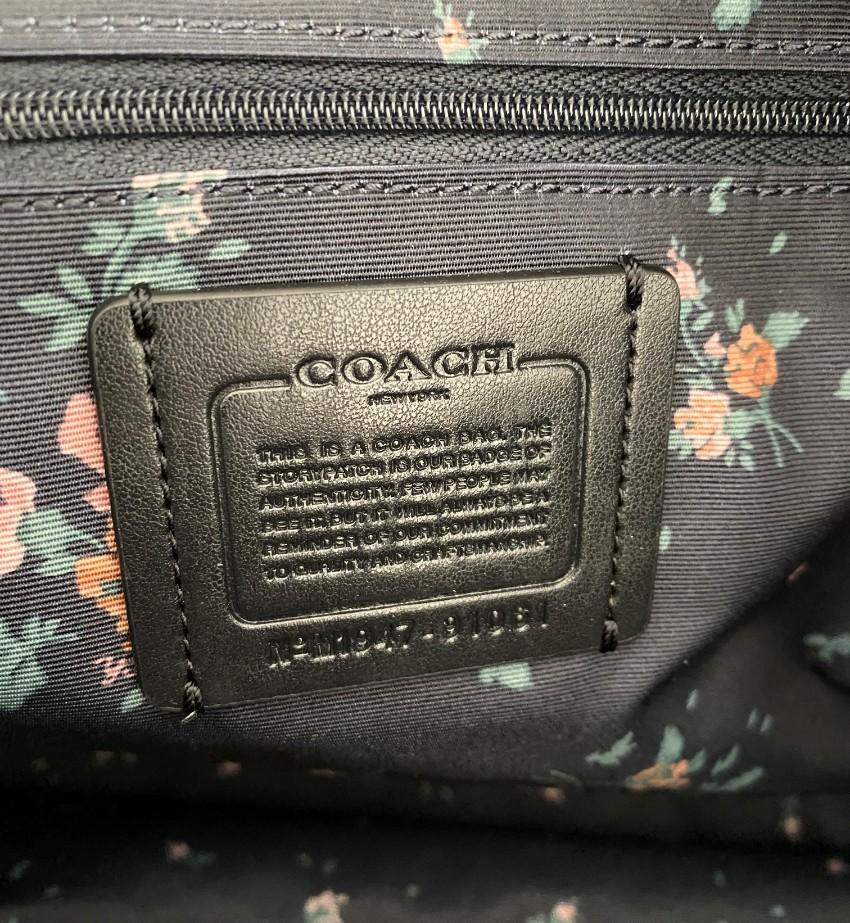 Coach Black Leather Trimmed Nylon Tote Bag