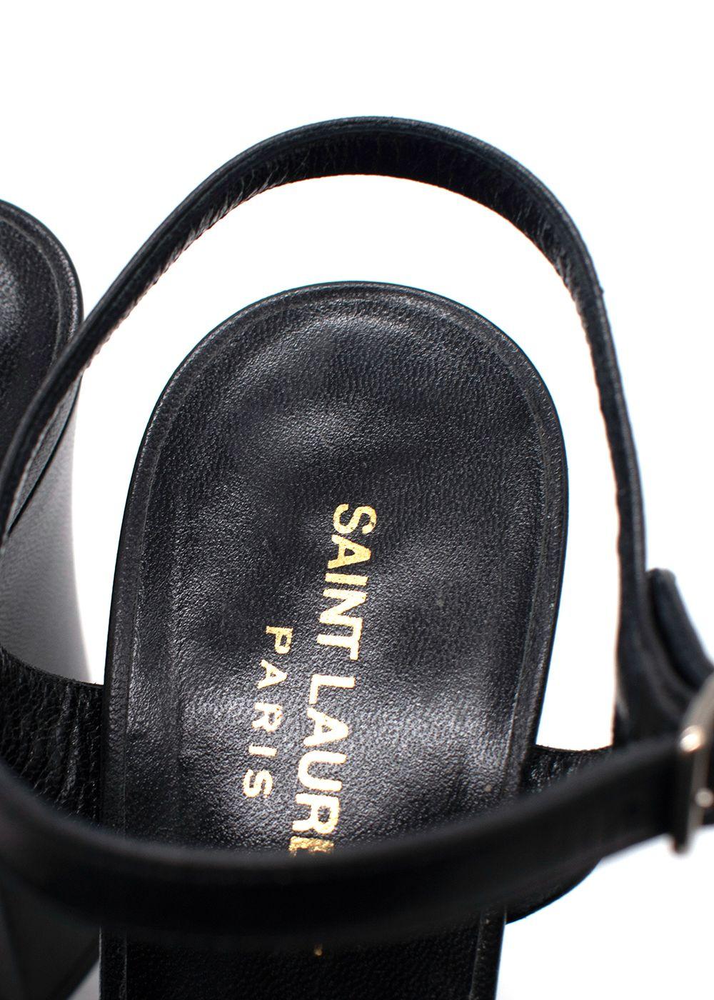 Saint Laurent Black Leather 'Bianca' Platform Heels