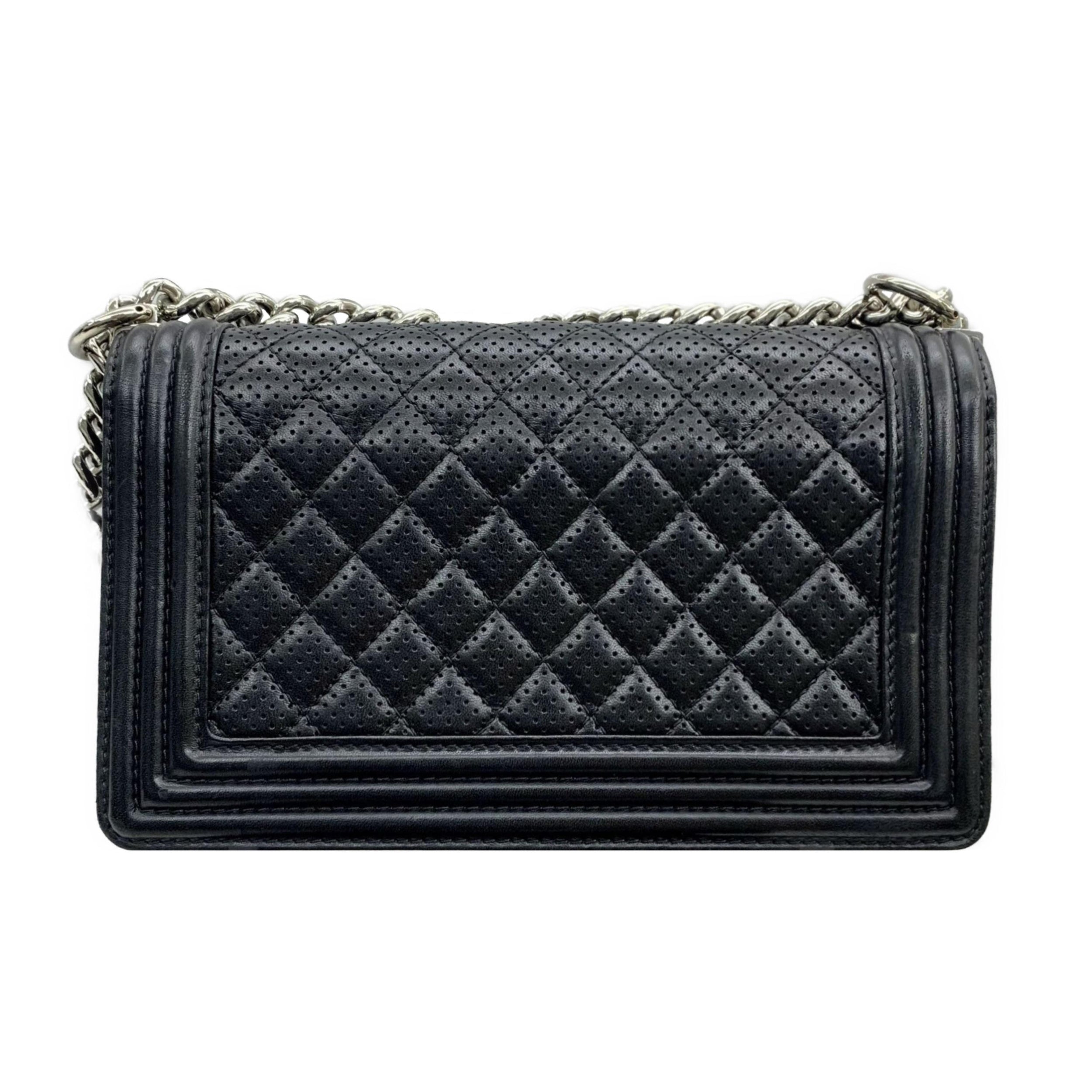Chanel Black Perforated Boy Bag
