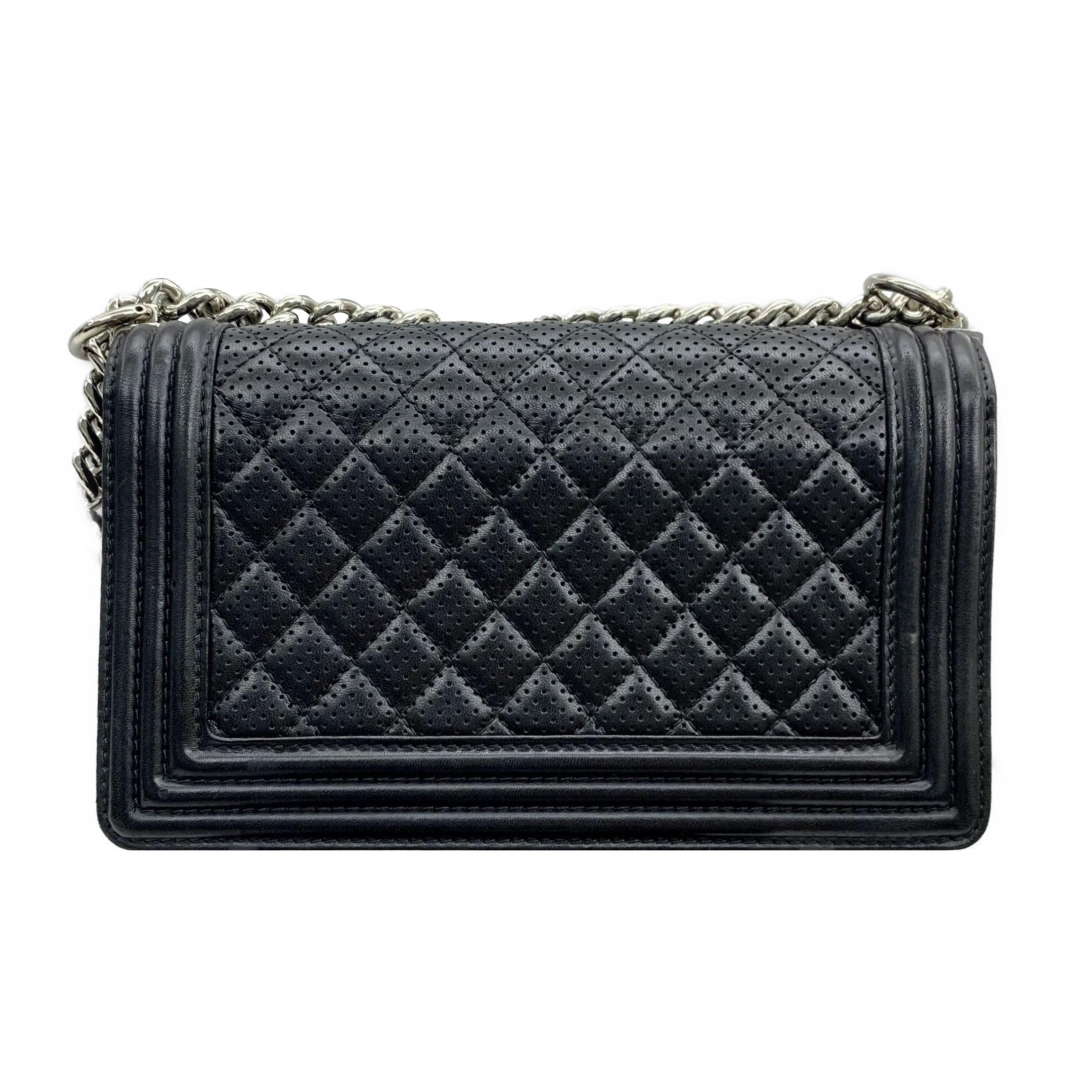 Chanel Black Perforated Boy Bag