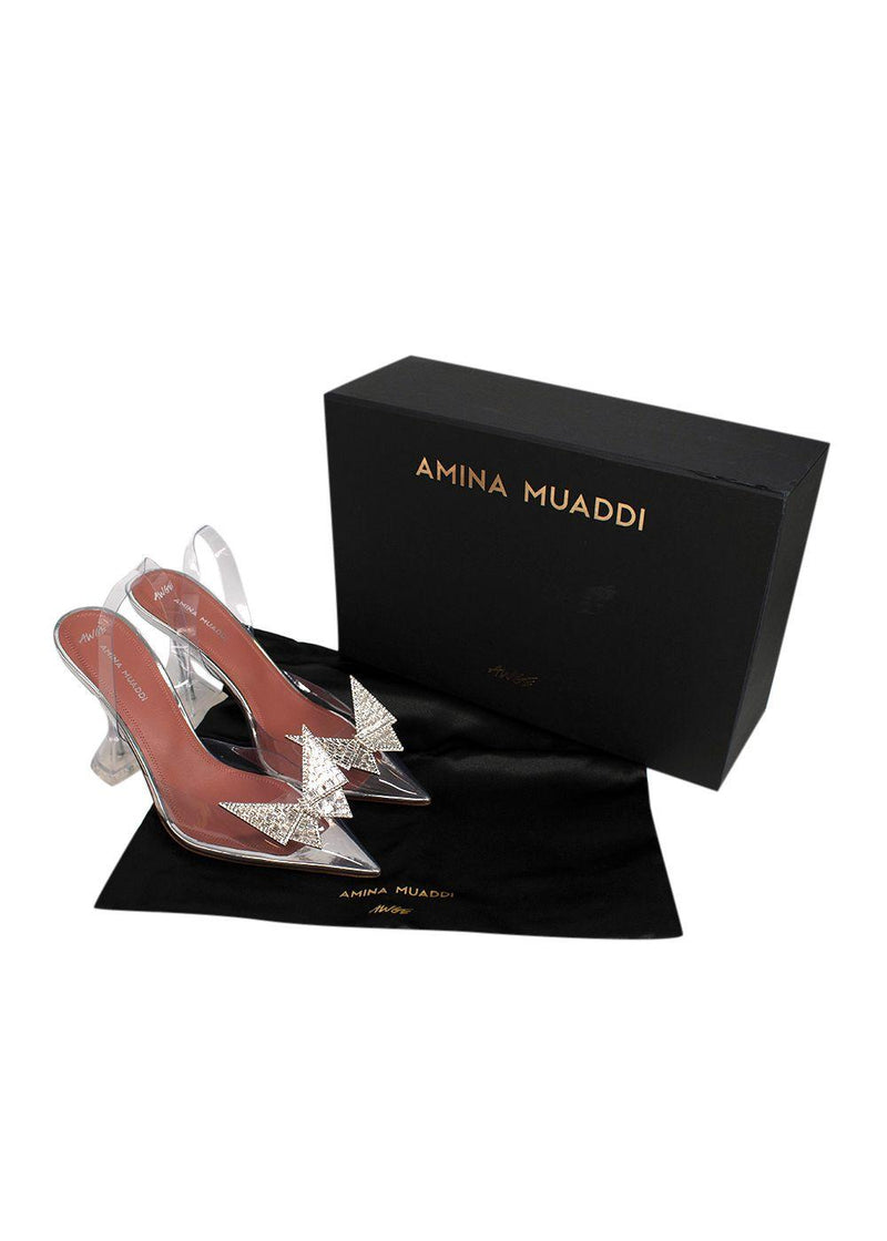 Amina Muaddi x Awge Phoenix Crystal Embellished Butterfly Pumps