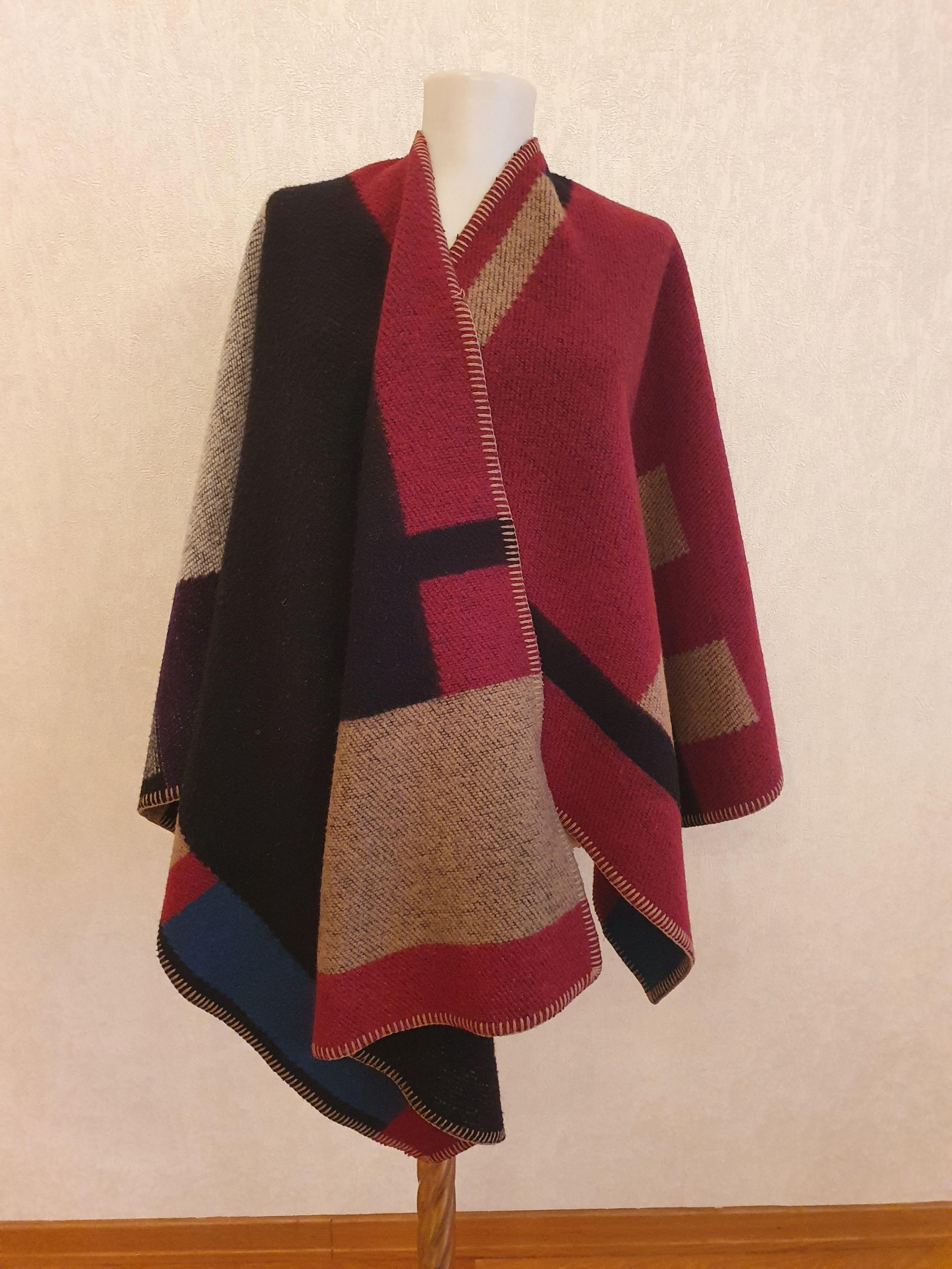 Wool & Cashmere Colourblock Prorsum Poncho