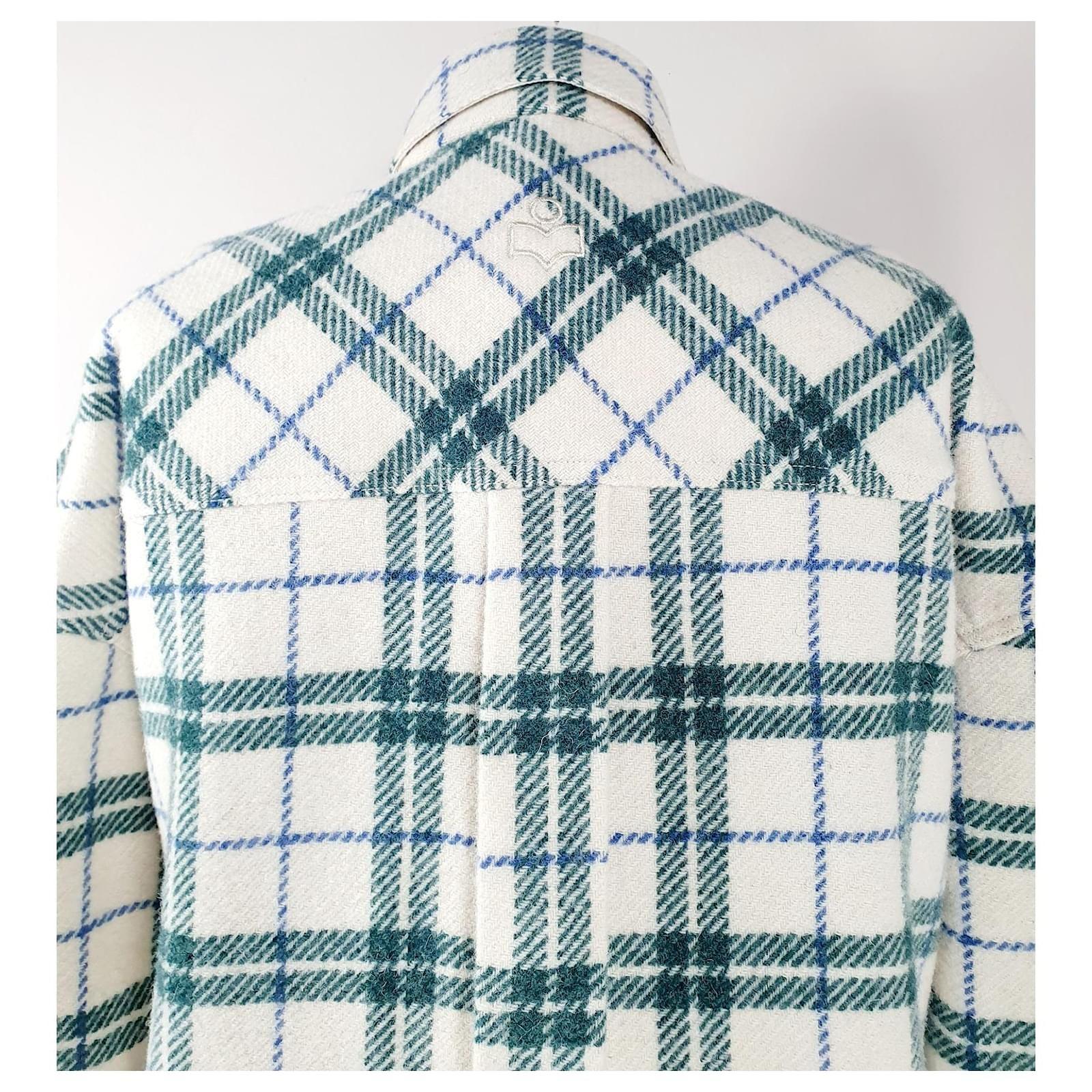 Isabel Marant Etoile Green Tartan Fontia Coat