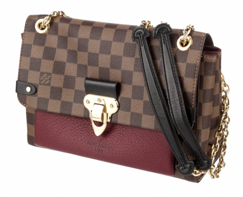 Louis Vuitton Coated Canvas and Leather Damier Ebene Vavin PM Shoulder Bag