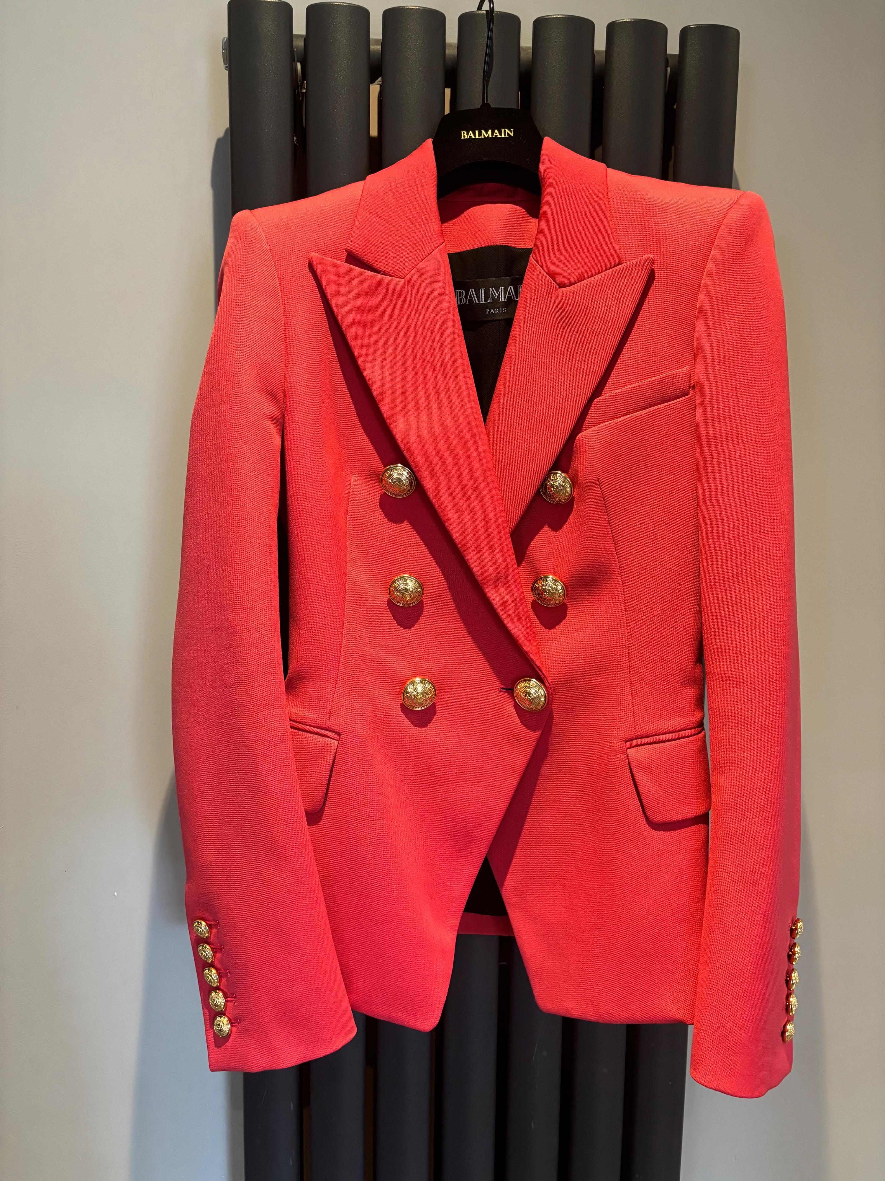 Balmain Deep Pink Double Breasted Blazer