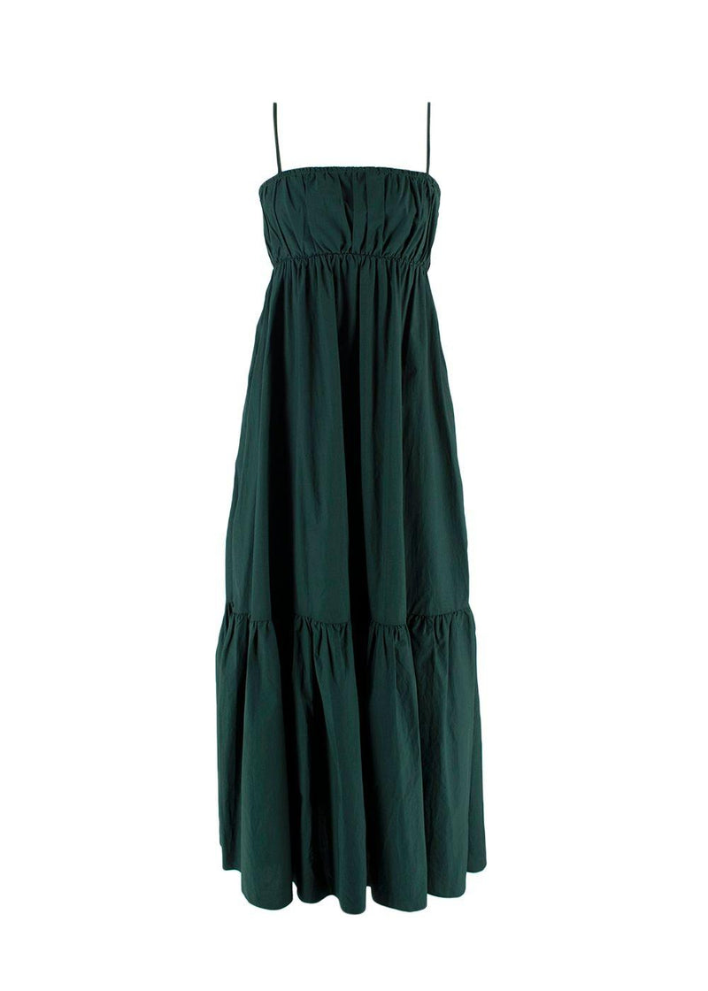 By Malene Birger Bottle Green Tiered Midi Dress