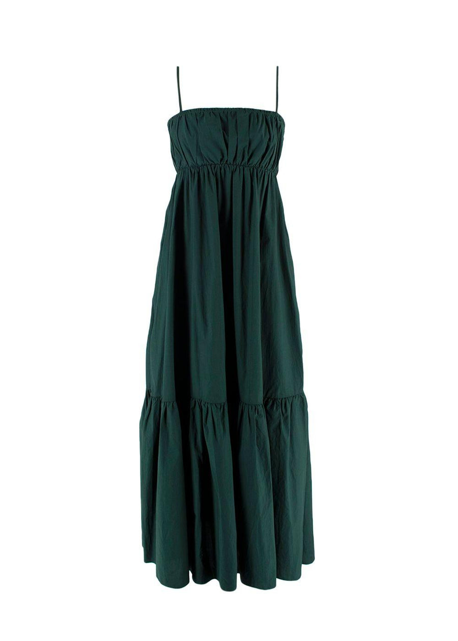 By Malene Birger Bottle Green Tiered Midi Dress
