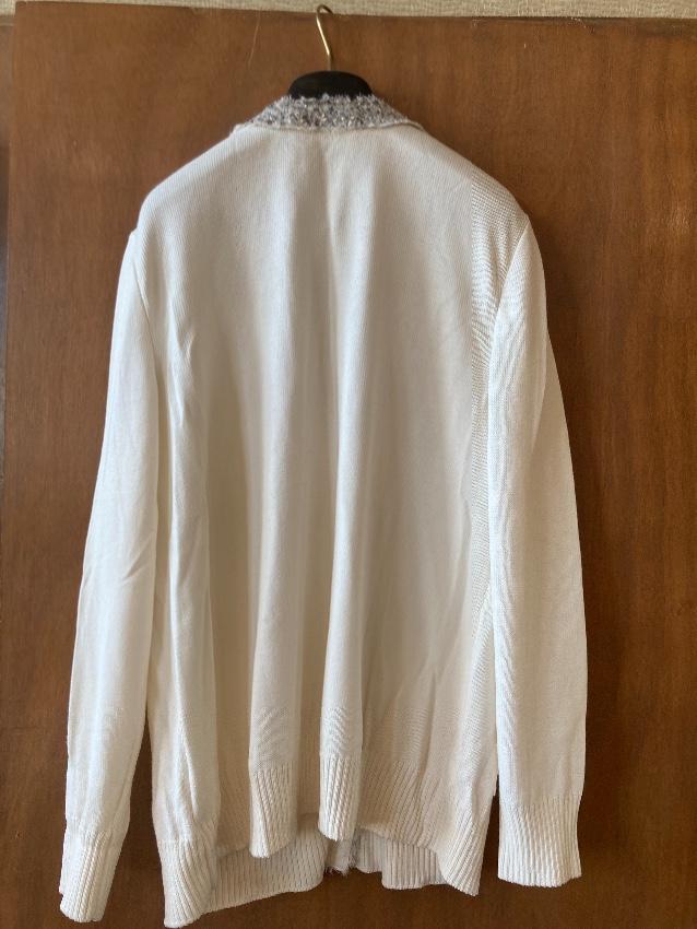 St John Couture Cream Crystal Embellished Cardigan