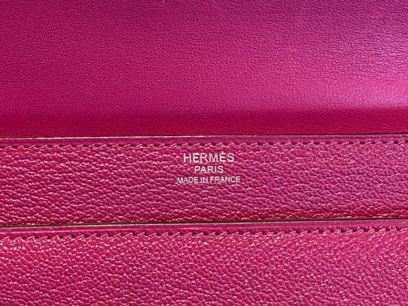 Hermes Magnolia Mysore Goatskin Verrou Clutch PHW