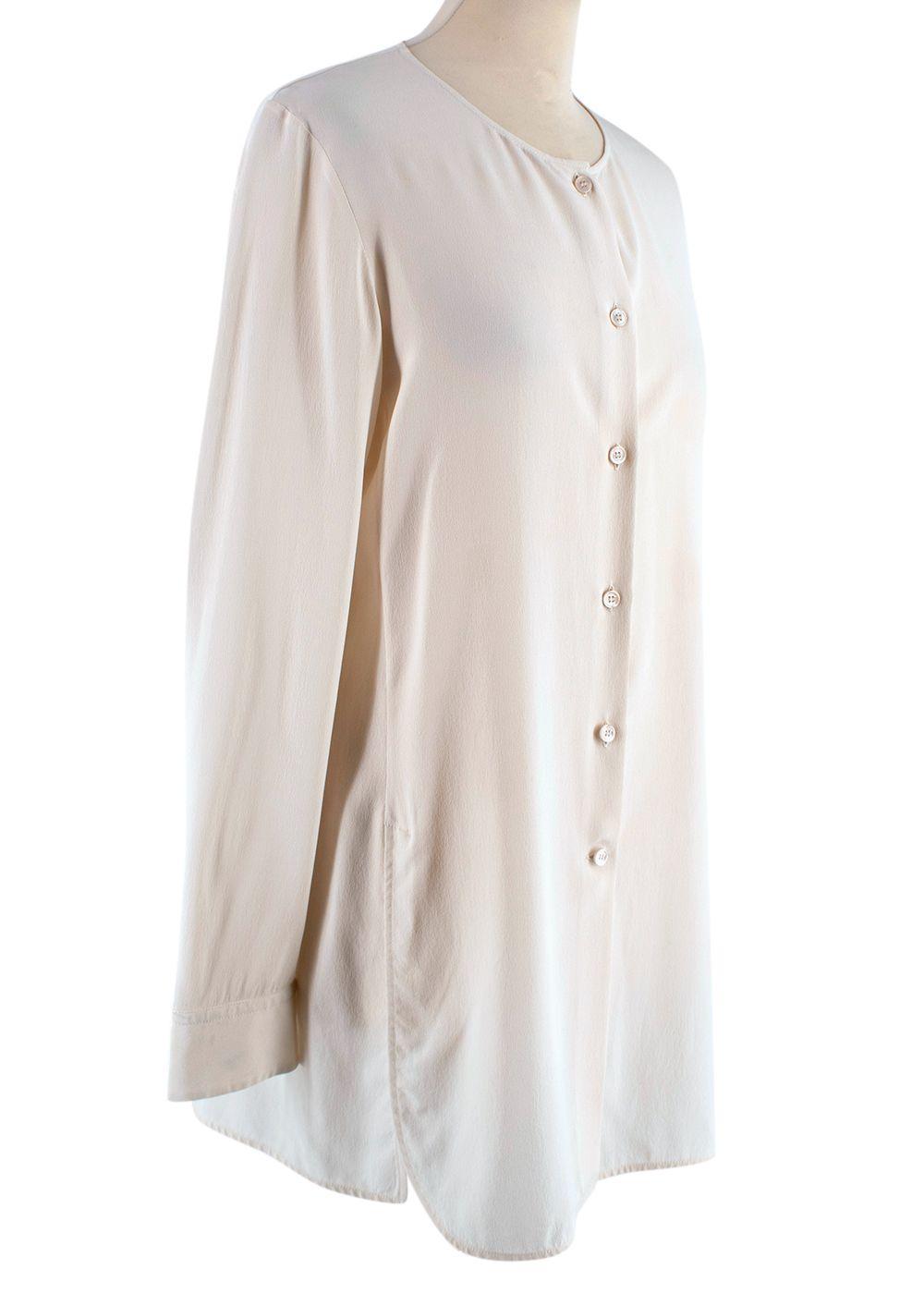 Cream Silk Longline Blouse