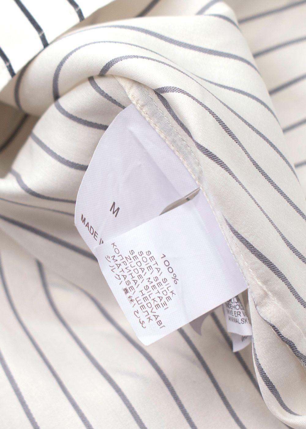 Brunello Cucinelli Black and White Stripe Silk Blouse