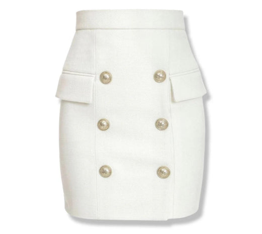 High-Waist Grain De Poudre Mini Skirt
