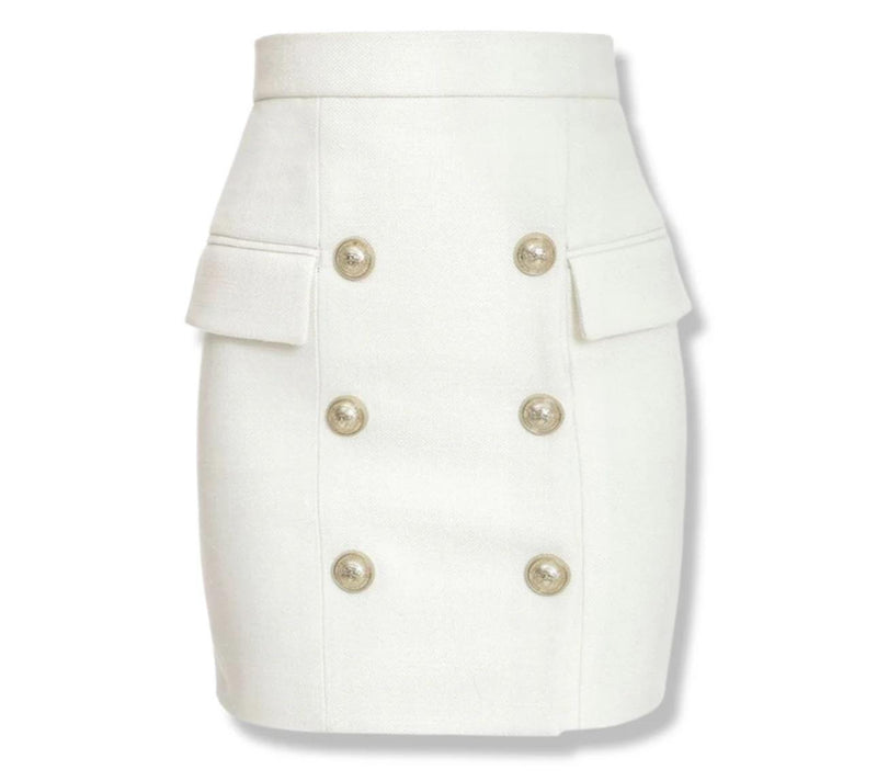 High-Waist Grain De Poudre Mini Skirt