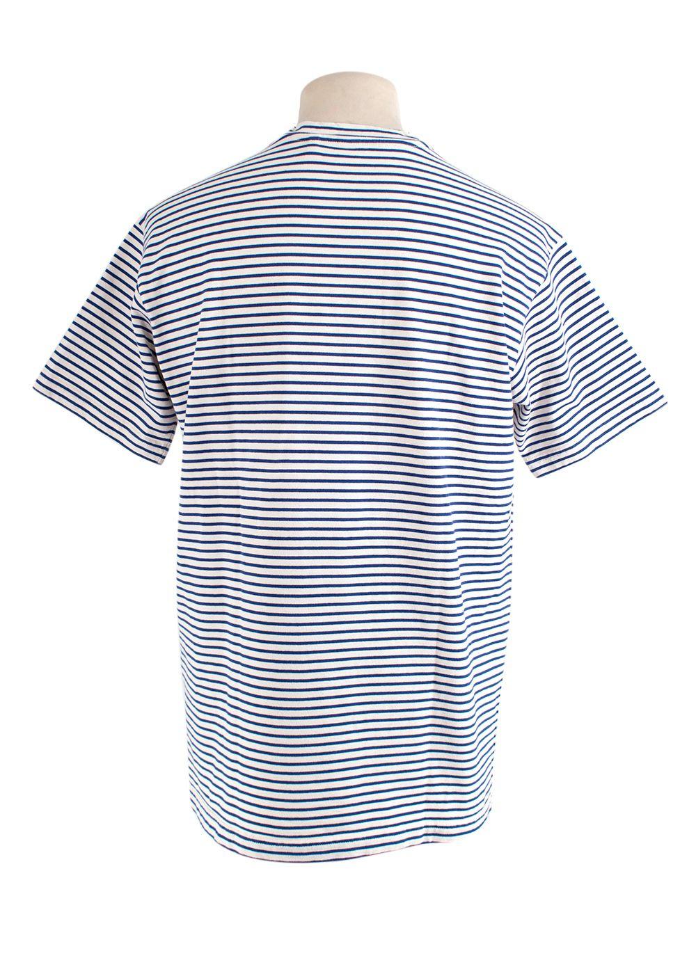 Blue/Beige Cotton Jersey T-Shirt