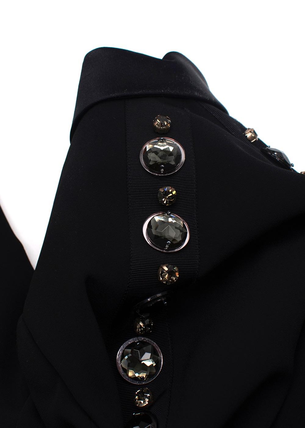 Lanvin Black Single Breasted Jewel Embellished Blazer