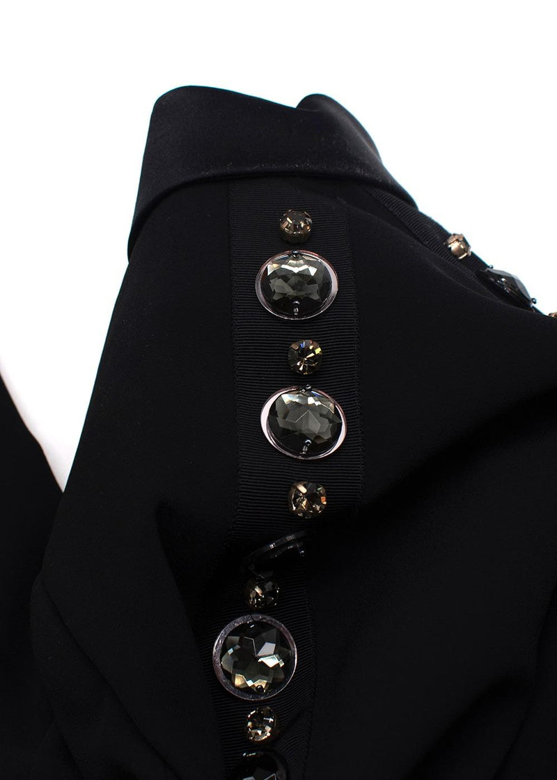 Lanvin Black Single Breasted Jewel Embellished Blazer