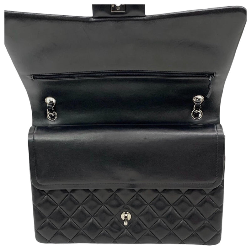 Chanel Black Lambskin Maxi Double Flap Bag
