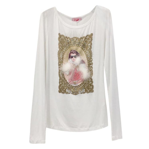 Blumarine Marabou Feather Winter White Top