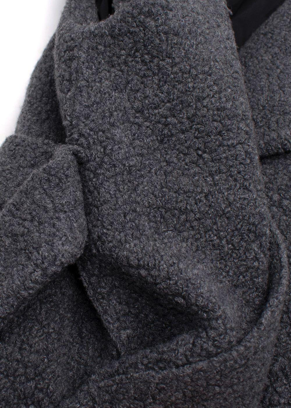 Harris Wharf Grey Shearling Wool Long Gilet