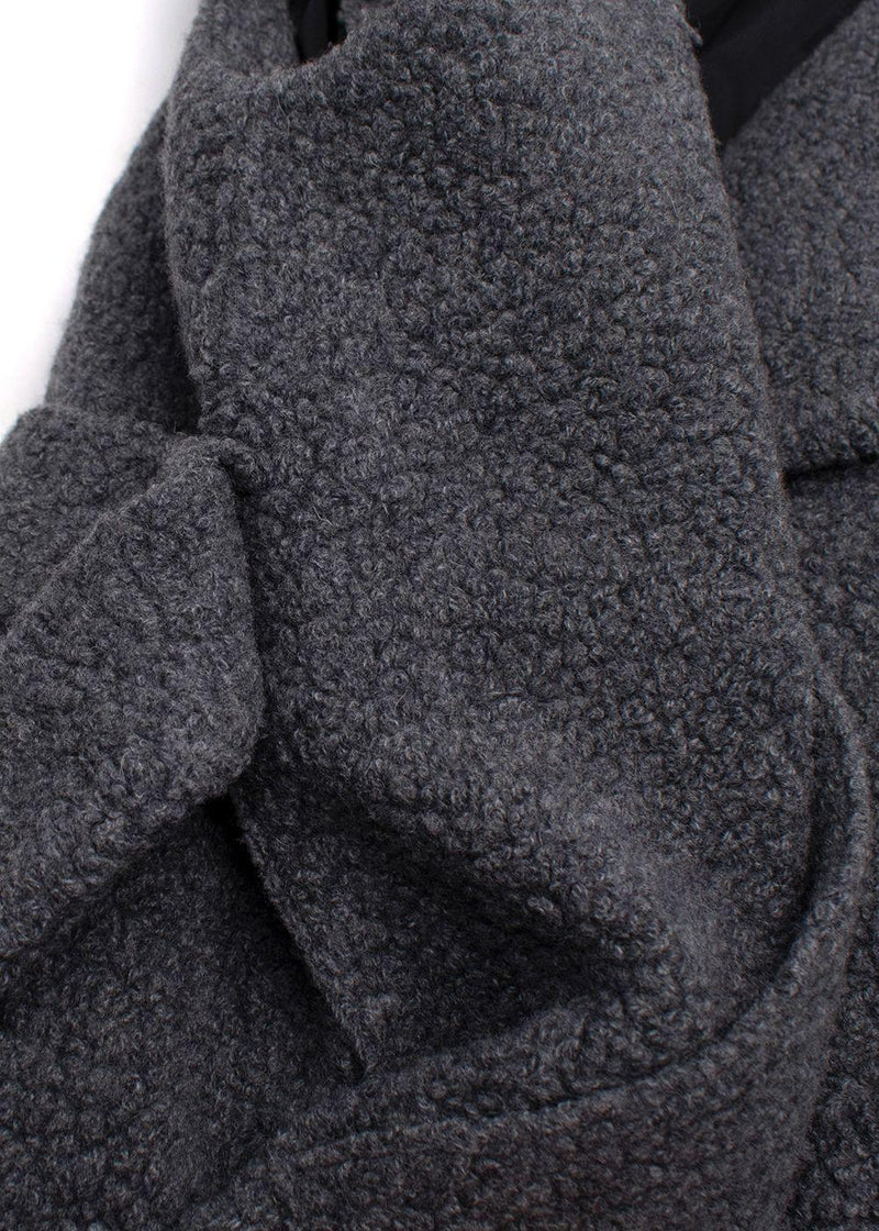 Harris Wharf Grey Shearling Wool Long Gilet