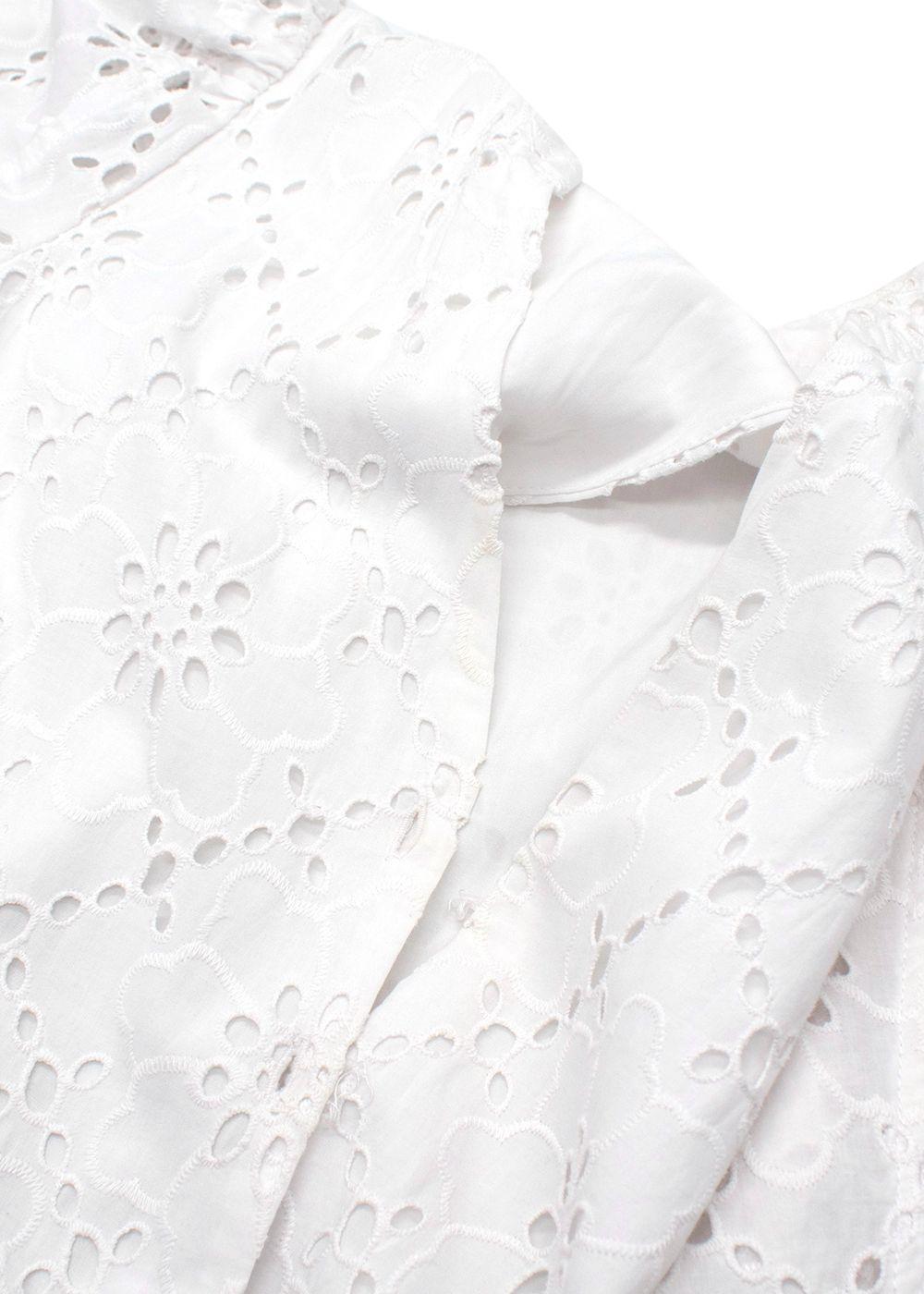 Maje White Rayanette A Line Eyelet Dress
