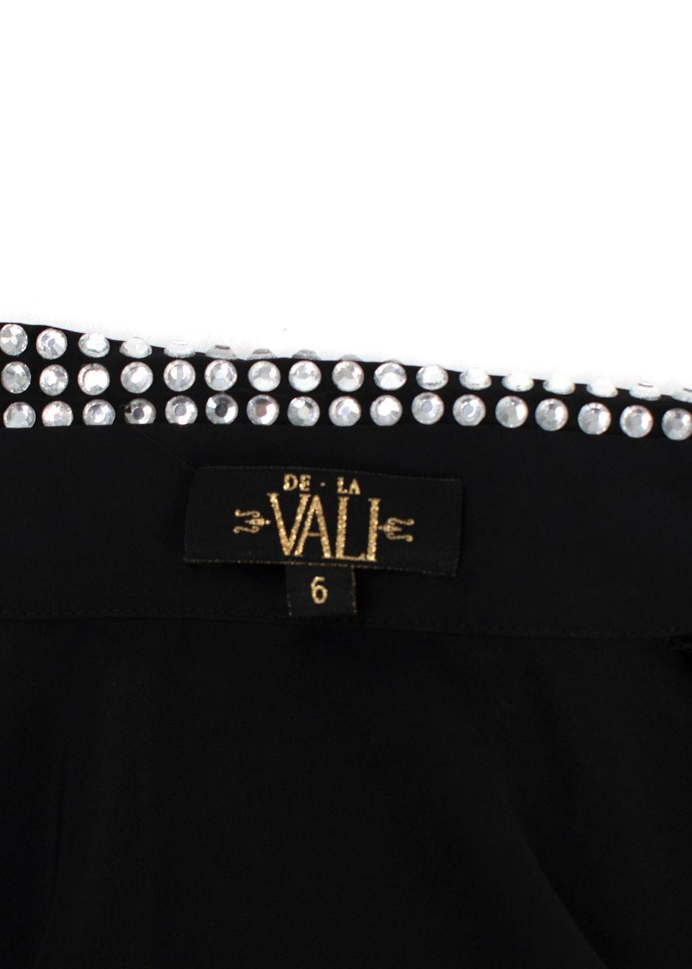 De La Vali Black El Paso Crystal Embellished Shirt Dress