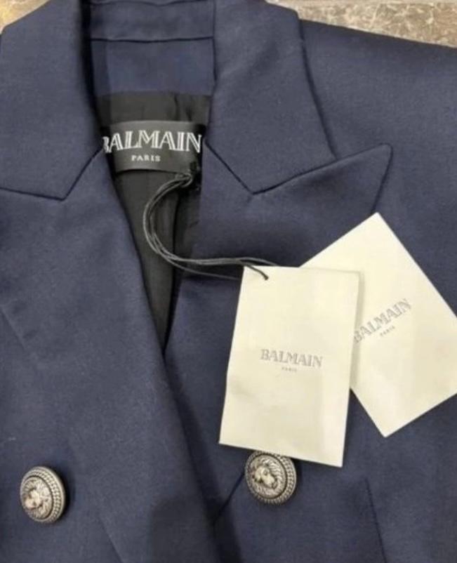 Balmain Navy Double Breasted Blazer