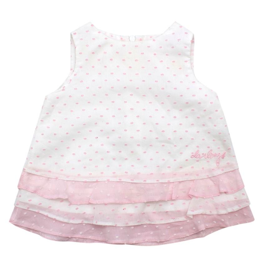 Darlings Baby Ruffled Pink & White Dress