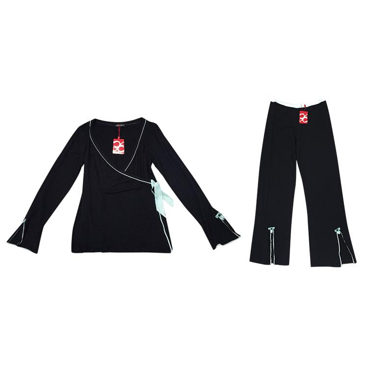 Cotton Club Couture Black & Mint Green Lounge Pyjama
