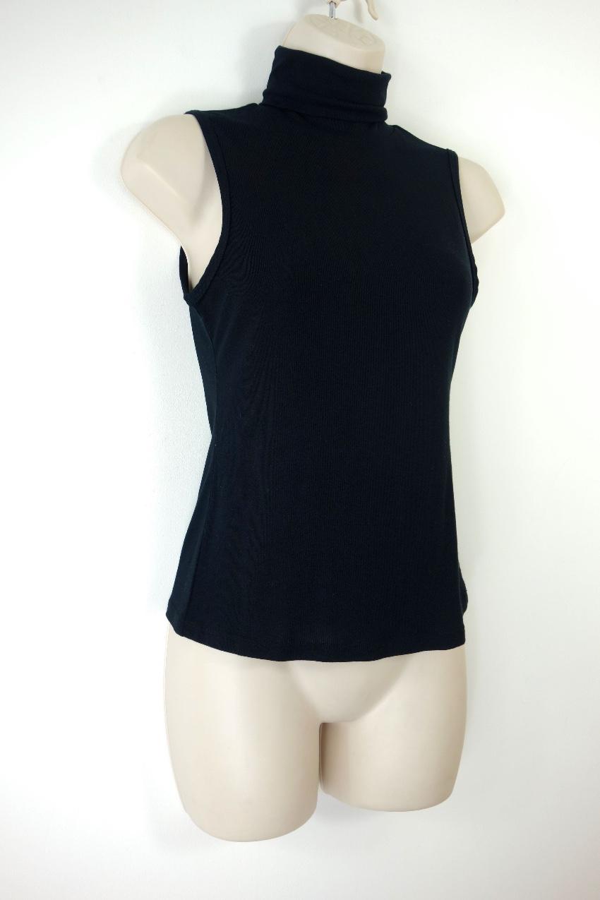 Theory Black Sleeveless Rollneck Wendel Top