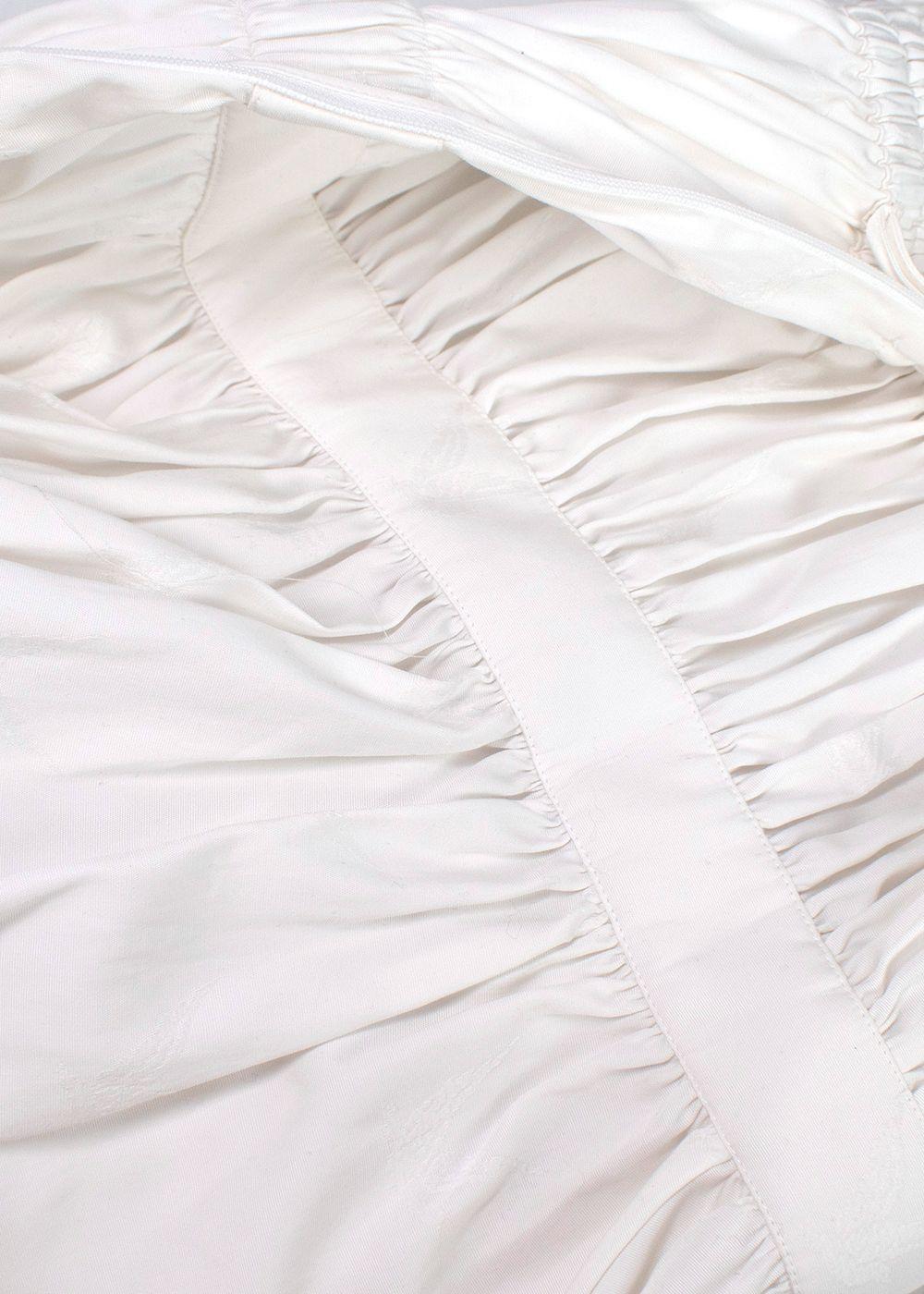 Alexander McQueen White Strapless Peplum Top