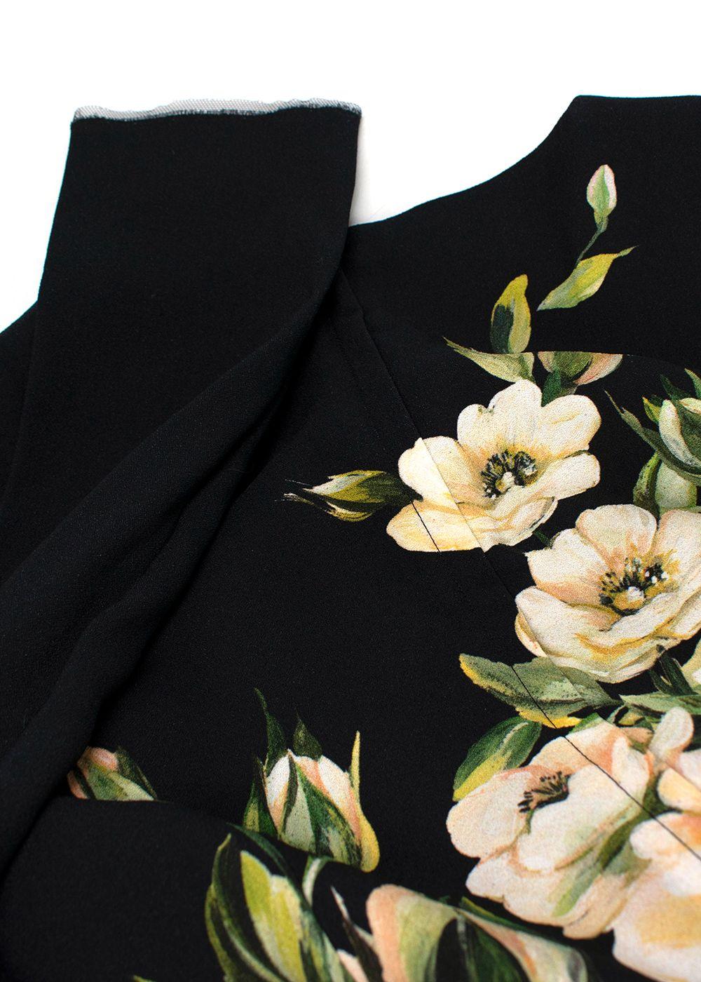 Dolce & Gabbana Black Floral Mini Dress
