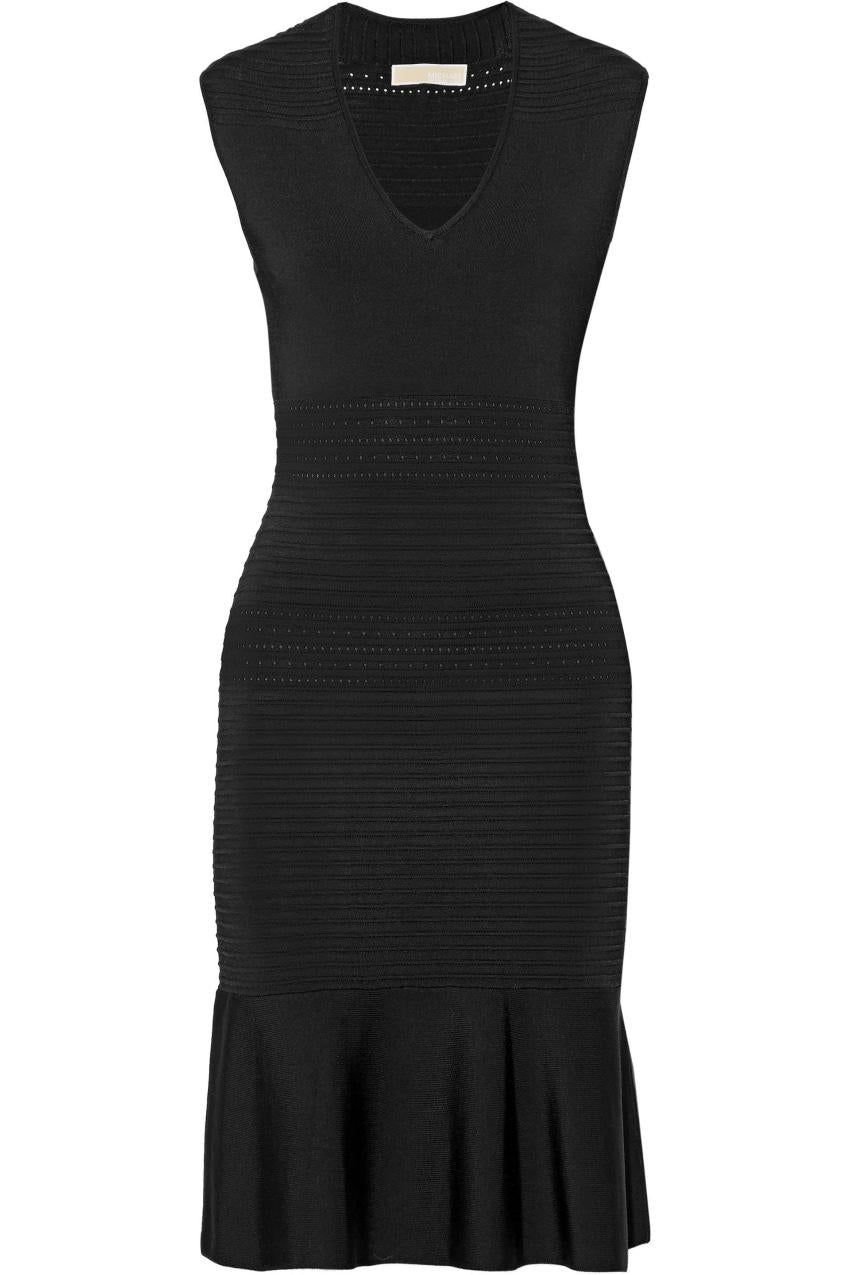 Michael Michael Kors Black Stretch-Knit Sleeveless Dress