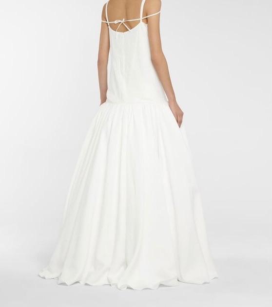 La Robe Amour Tie Detail Linen Jacquard Gown