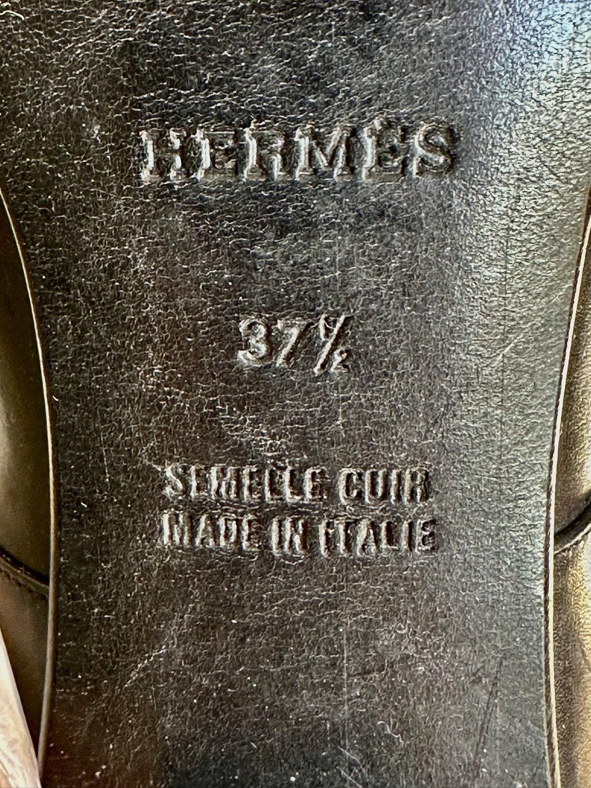 Hermes Vintage Black Leather Ladies Brogues