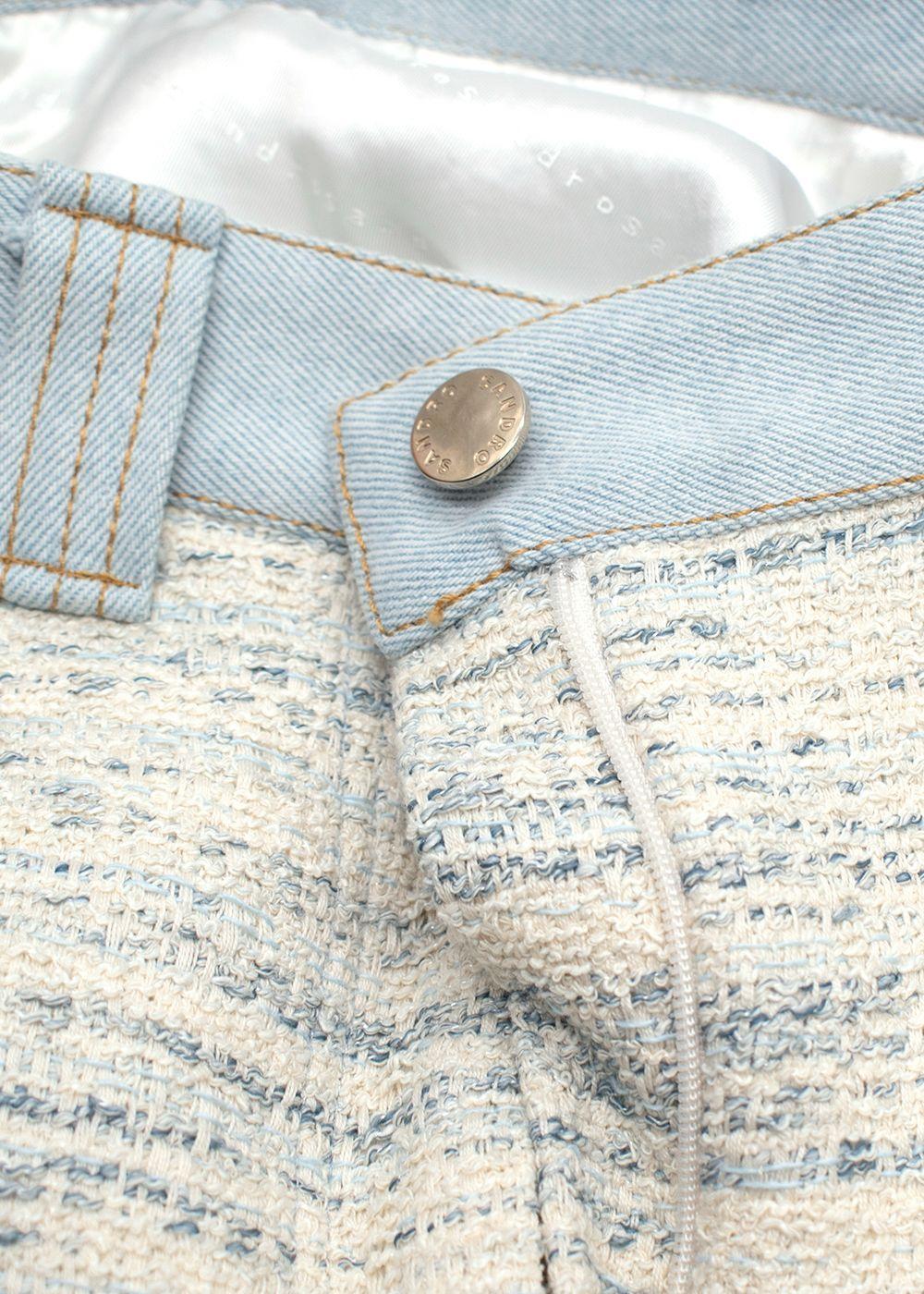 Sandro Blue Bertille Tweed Mini Skirt