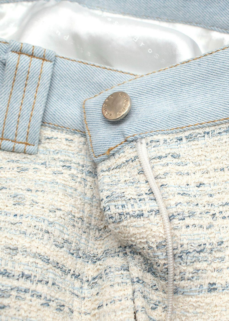 Sandro Blue Bertille Tweed Mini Skirt
