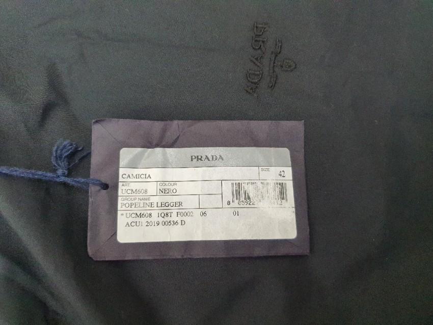Prada Black Cotton Poplin Mens Shirt