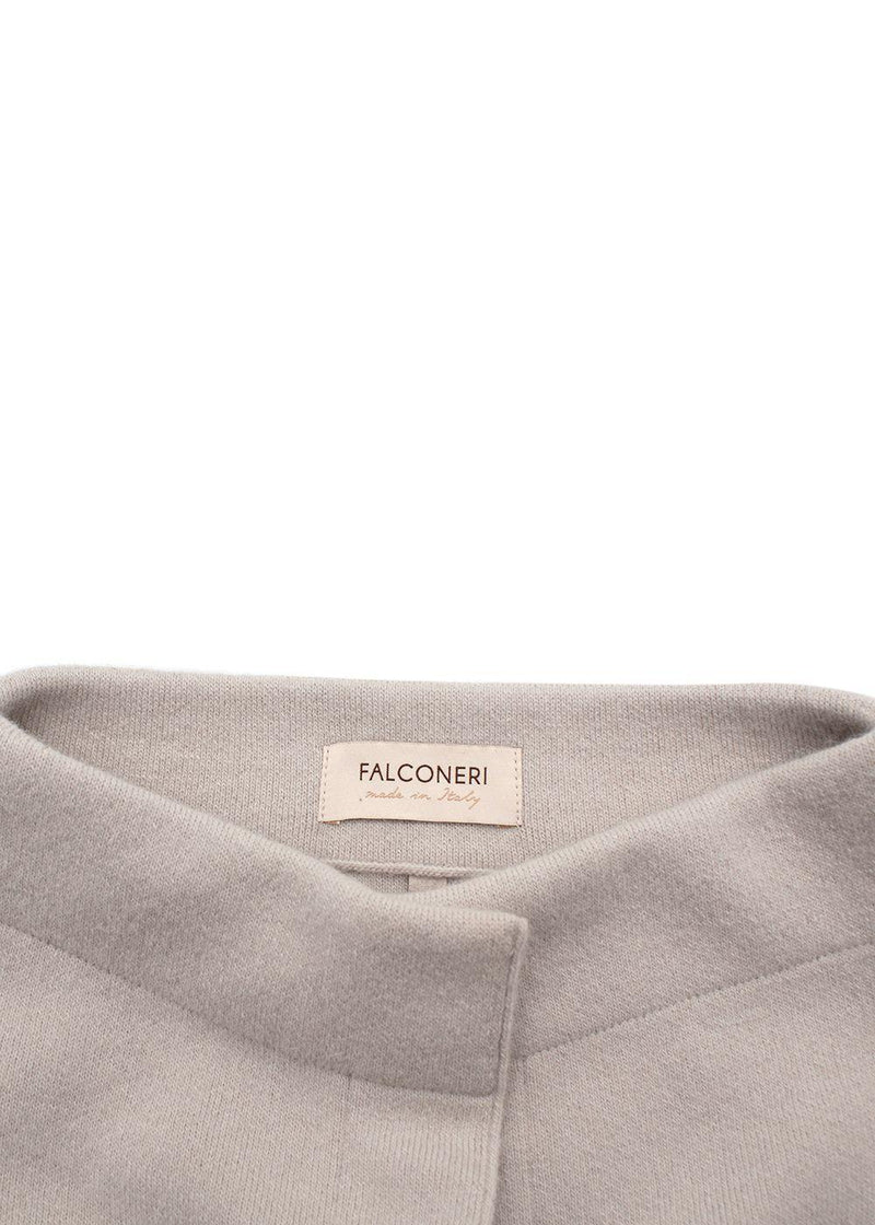 Falconeri Beige Wool Blend Jacket with Racoon Fur Pockets