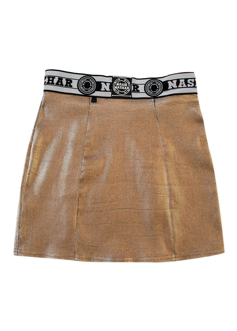 Gold Lurex Mini Skirt
