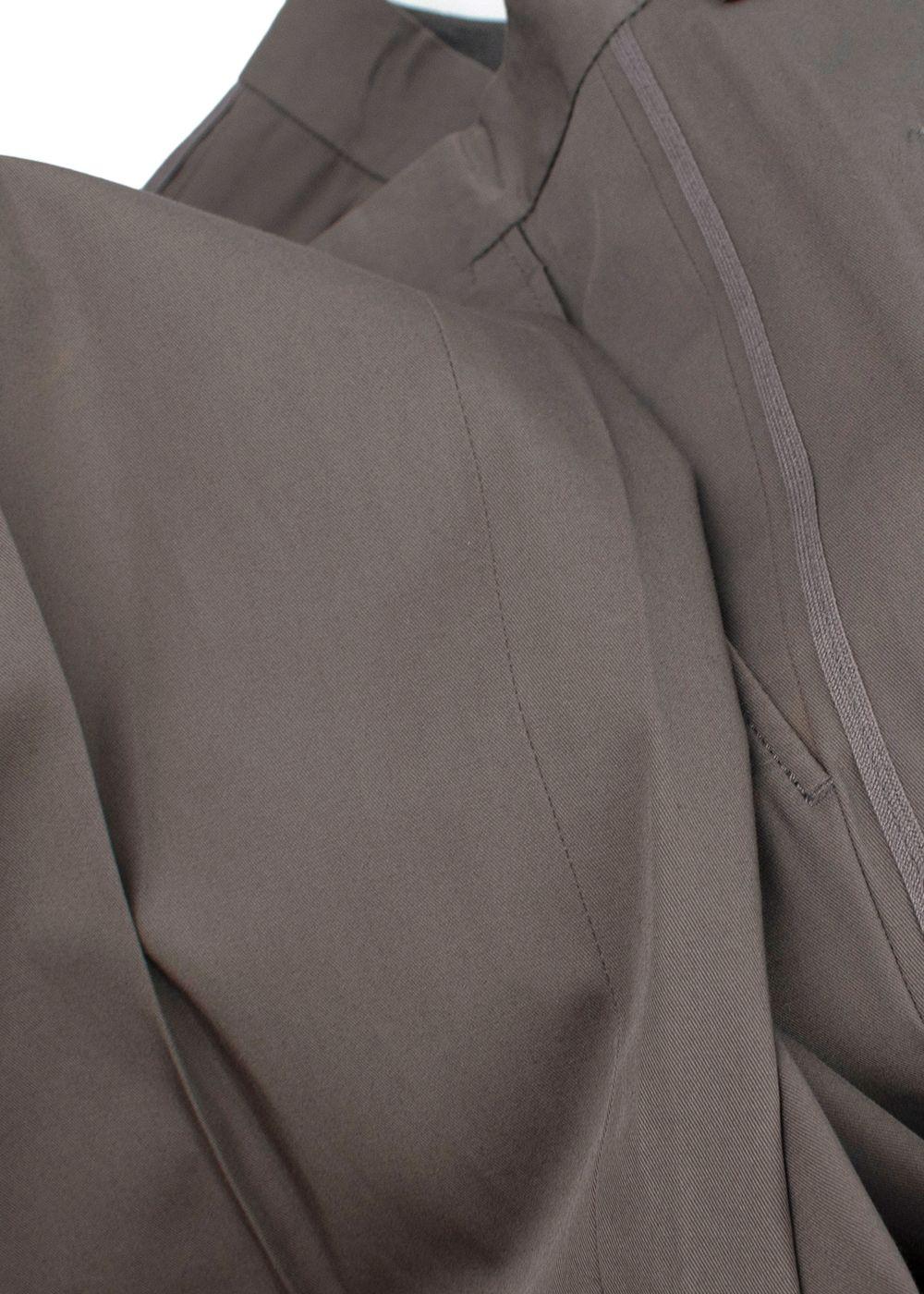 Lanvin Taupe Cotton Tailored Trousers