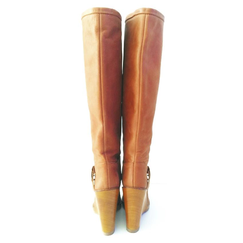 Mulberry Tillie Brown Leather Knee High Boots