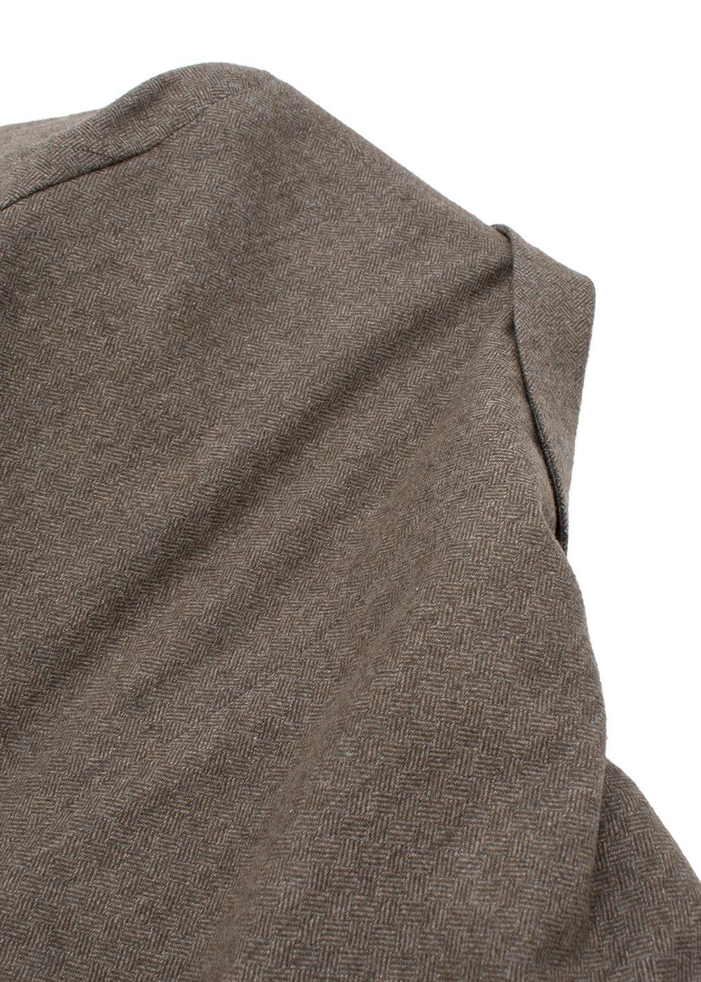 Vintage Stone Herringbone Tweed Single Breasted Blazer