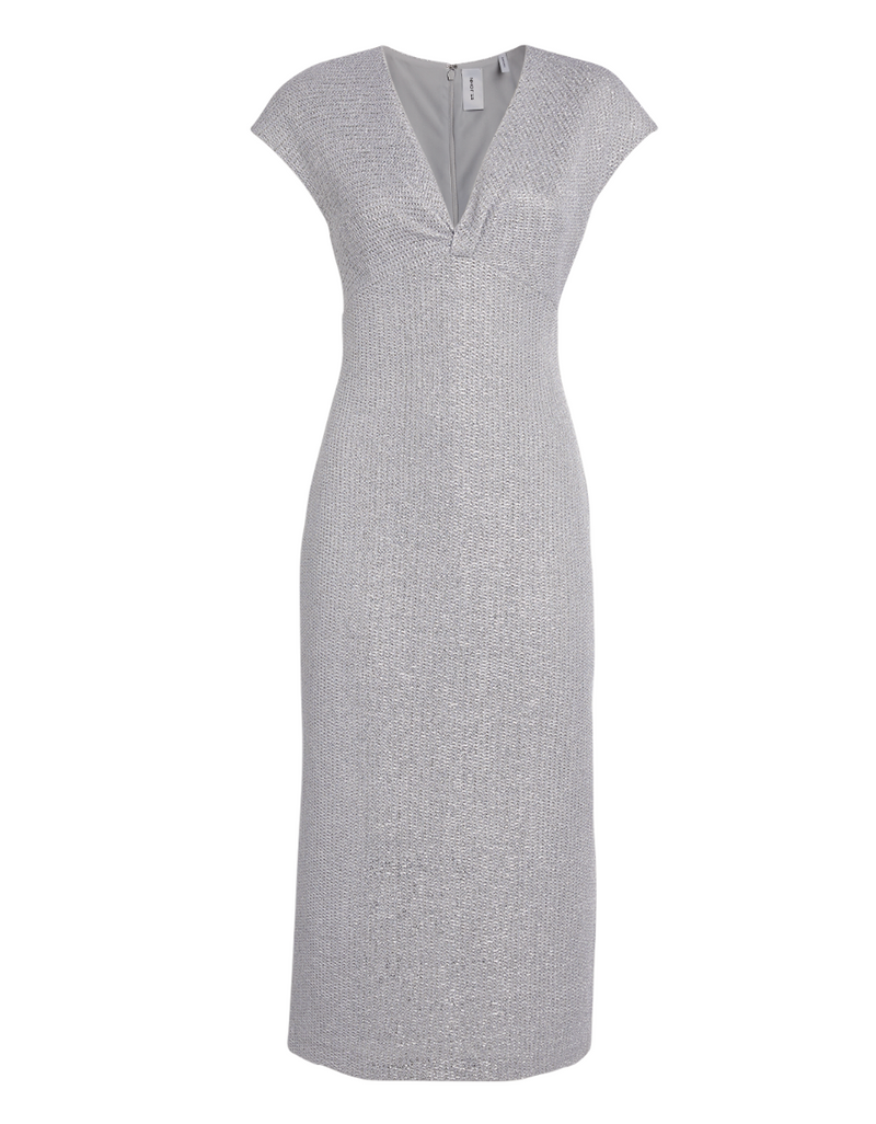 St. John Cap-Sleeve Lurex Dress