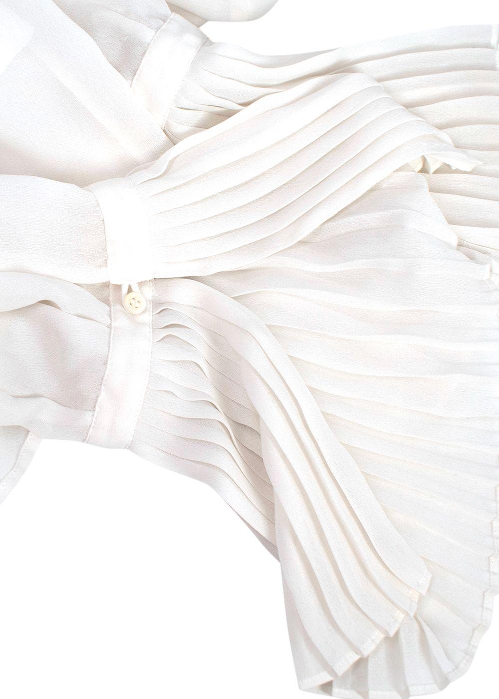 Frame Fluted Sleeve Detailed White Shirt